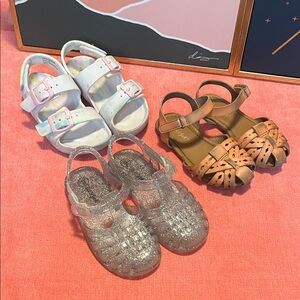 3 sets of Cat & Jack brand sandals size 9